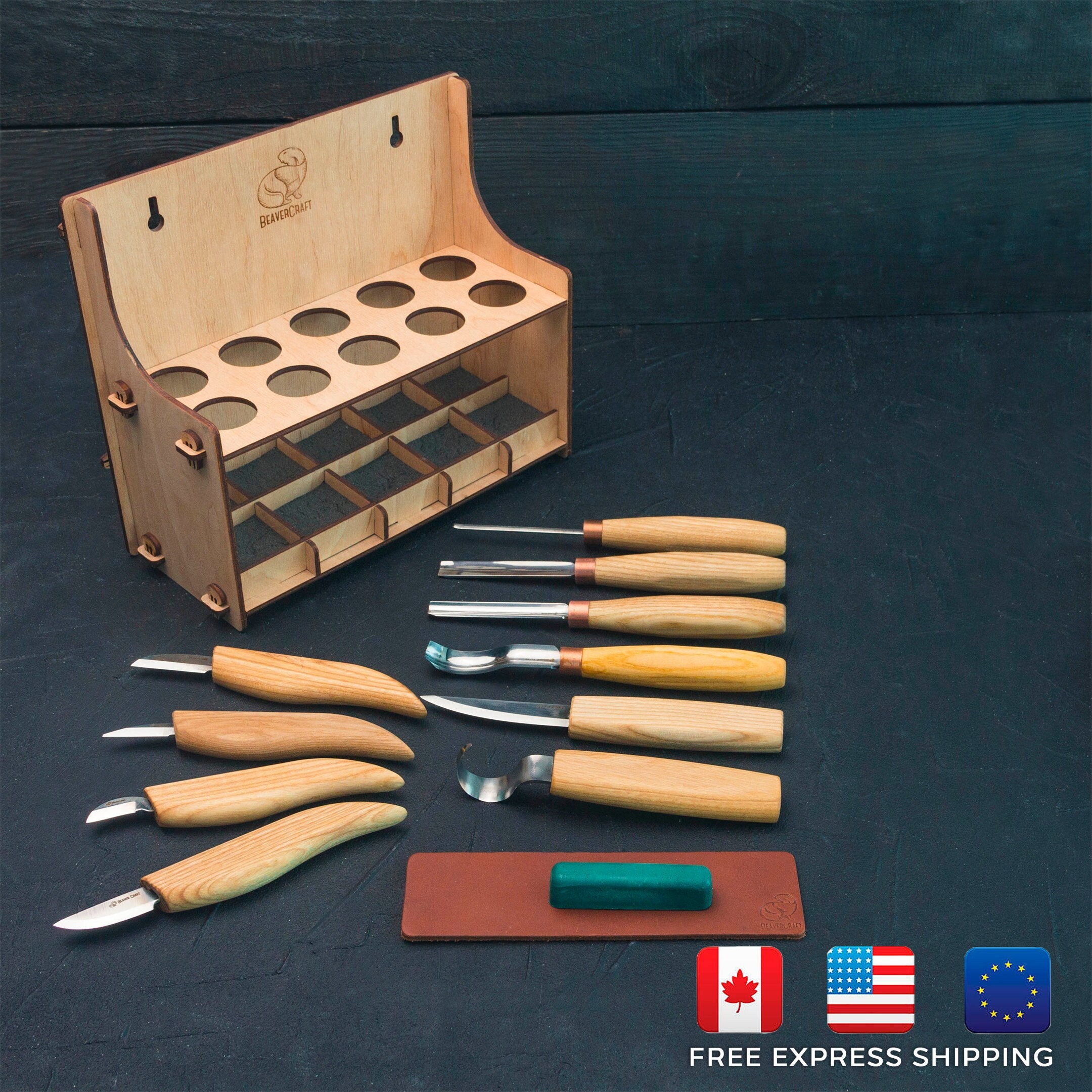 Profi Woodcarving Tools Set for Geometric Carving, Handmade Wood Item,  Original Pattern, Tools for Hobby, Woodworking Supply, Gift for Carve 