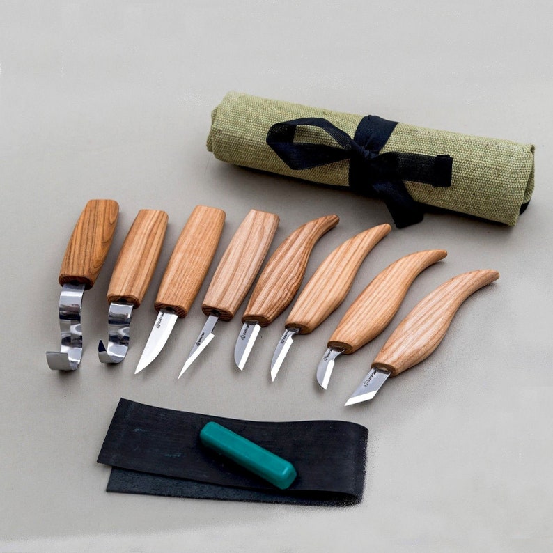 Wood Carving Set of 8 Knives Carving Knives Set TOP GIFT Wood Etsy