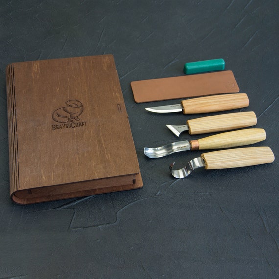 Coltello A Uncinio BeaverCraft Per Intaglio Legno - Per Cucchiai E Ciotole, Con Fodero In Pelle - Foto 2