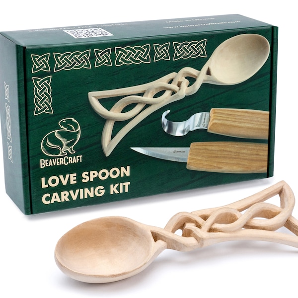 Celtic Spoon Carving Kit – Complete Starter Whittling Kit for Beginners Adults Teens and Kids DIY04