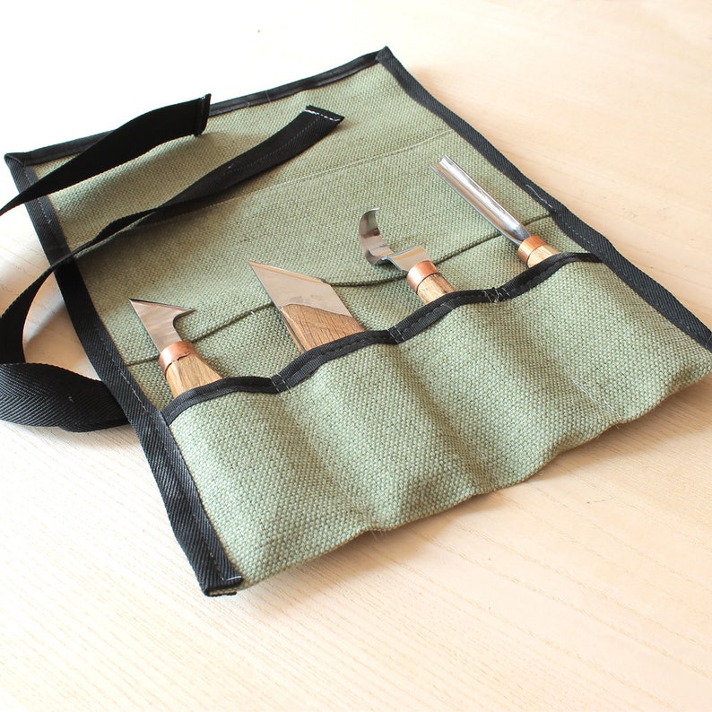 Tool Roll Chisel Roll Tool Storage Canvas Tool Roll Chisels Etsy