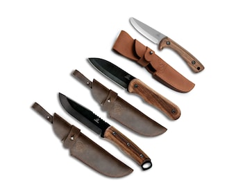 BeaverCraft Bushcraft Knives Bundle BSH4 Dusk + BSH5 Shadow + BSH Kid