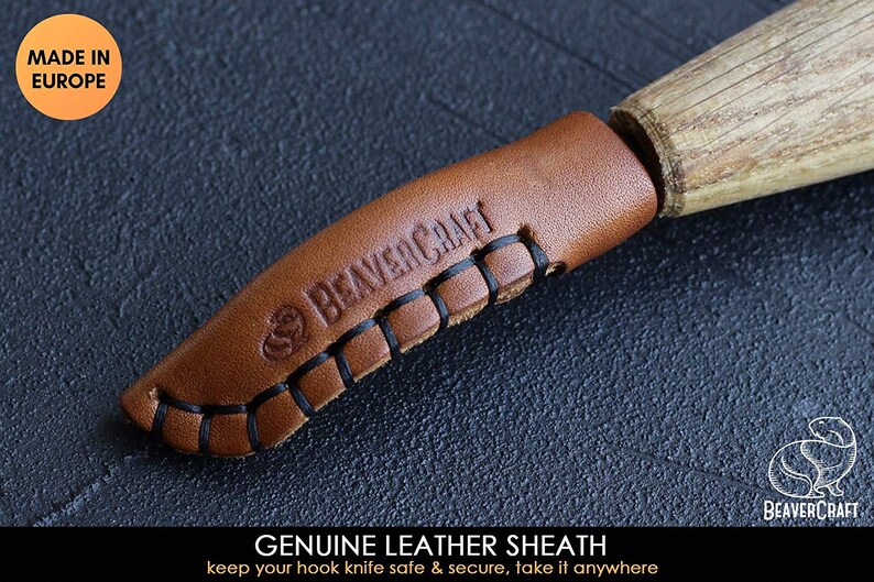 Spoon Carving Knife Open Curved Knife With Leather Sheath Etsy