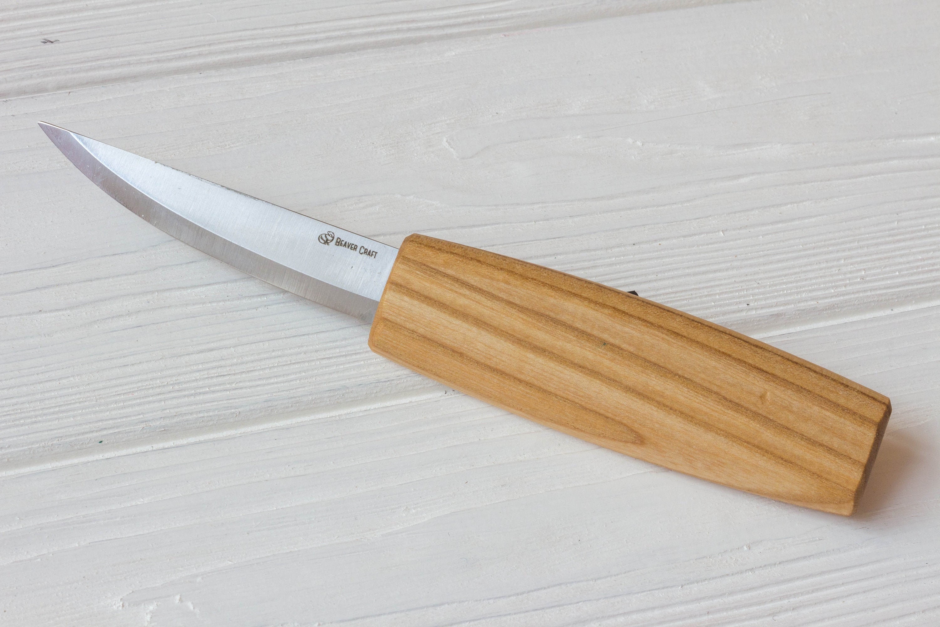 Carving Knife, Whittling Knife, Wood Carving Knife With a Leather