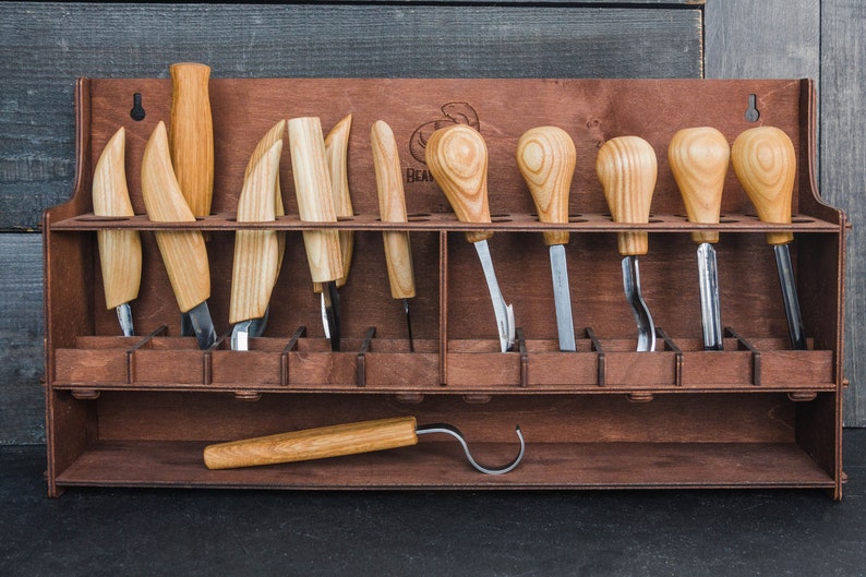 Tool Rack Plywood Tool Storage Rack Tools Knives Chisels Etsy
