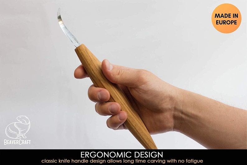 Spoon Carving Knife Open Curved Knife With Leather Sheath Etsy UK