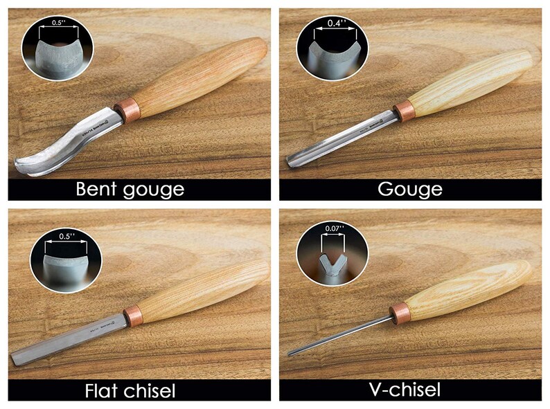 Wood Carving Chisel Set NEW Compact Gouge Spoon Carving Kuksa Etsy