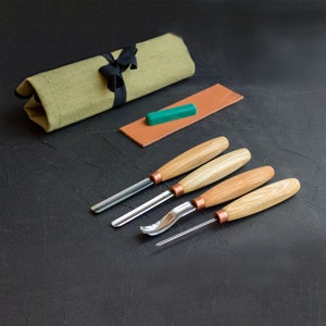 Wood Carving Chisel Set NEW Compact Gouge Spoon Carving Kuksa Tools Gouge Wood Carving Tools Kit Chisels by BeaverCraft SC01