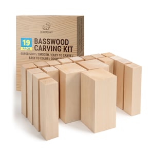 10pcs Basswood Wood Carving Blocks Kit - Whittling Blanks Beginners Soft  Wood Carving Block Set Hobby Kit