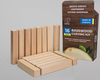 Set of Basswood Carving Blocks 16pcs BW16 BeaverCraft