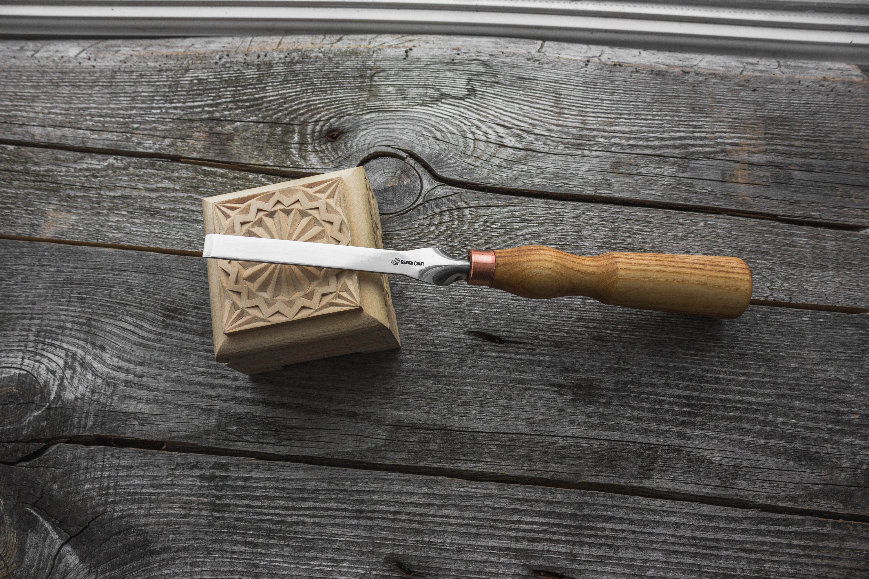 Ciseau plat droit 0.40 ciseau à bois plat outils de sculpture sur bois  nouveaux ciseaux à bois couteau de rasage officiel BeaverCraft G1/10 -   France