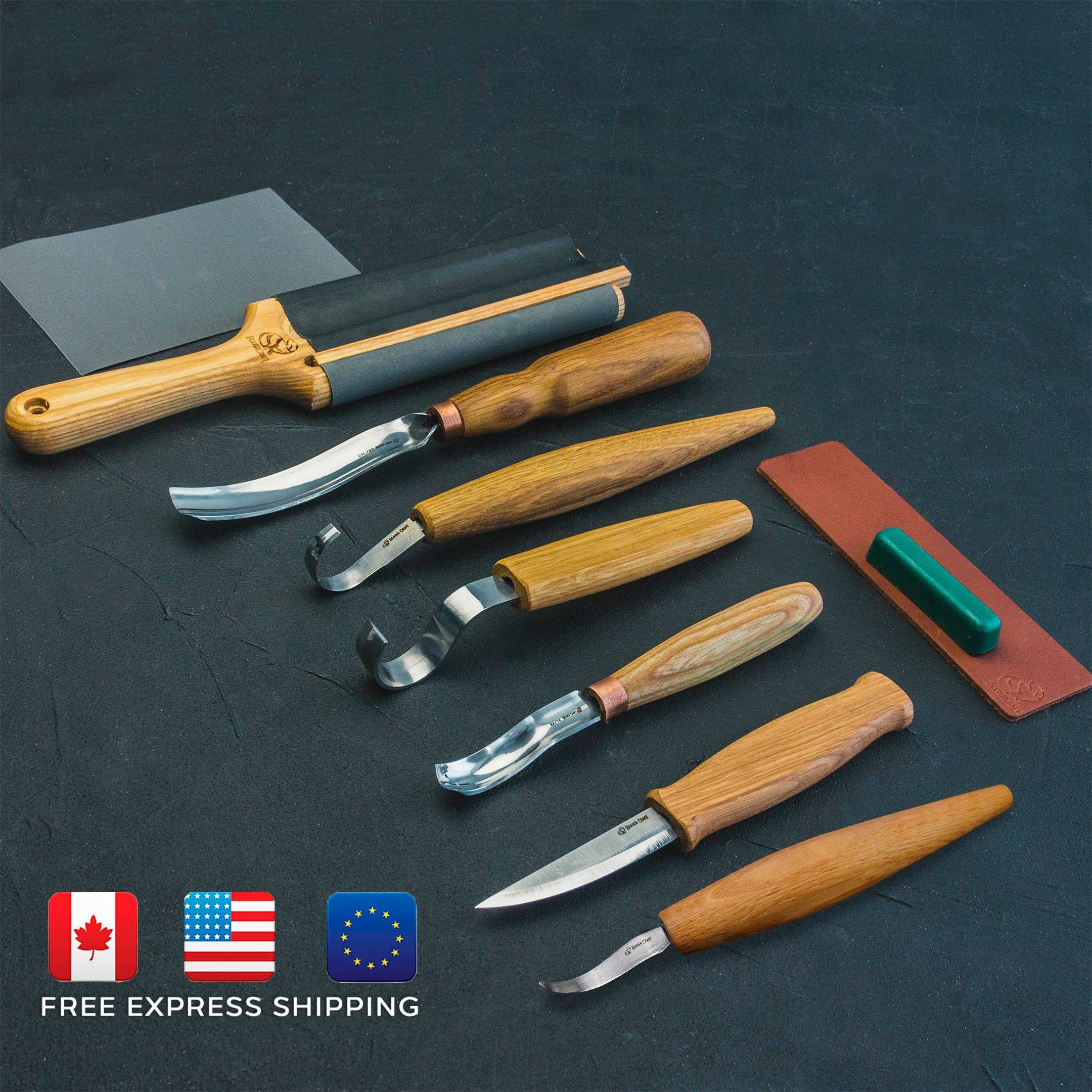 BeaverCraft S08 Wood Carving Knife Set 8 Knives