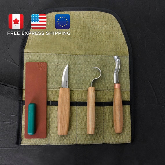 Spoon Carving Kit Wood Carving Tools With Leather Strop Beavercraft S38 
