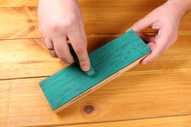 Leather Strop With Polishing Compound on Oneside Finishing Etsy