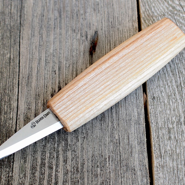 Whittling Knife Wood Carving Knife Hand Tool Craft Knives Handcrafted Beveled Knife Woodworking Tool Chip Carving Tool BeaverCraft OFFICIAL