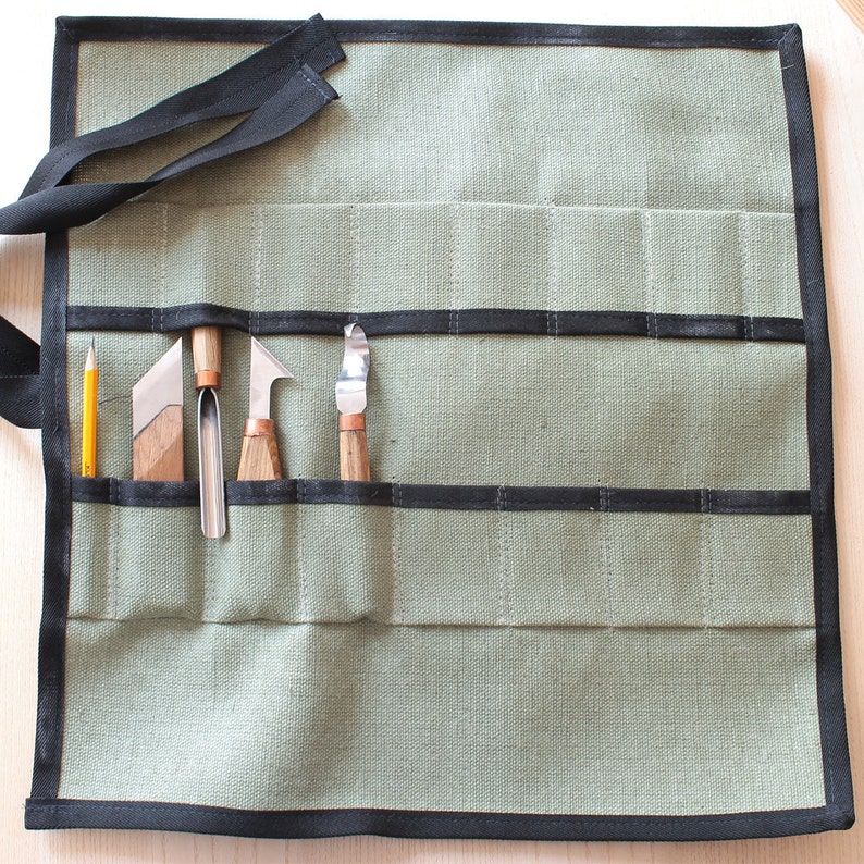 Tool Roll Chisel Roll Tool Storage Canvas Tool Roll Chisels Etsy