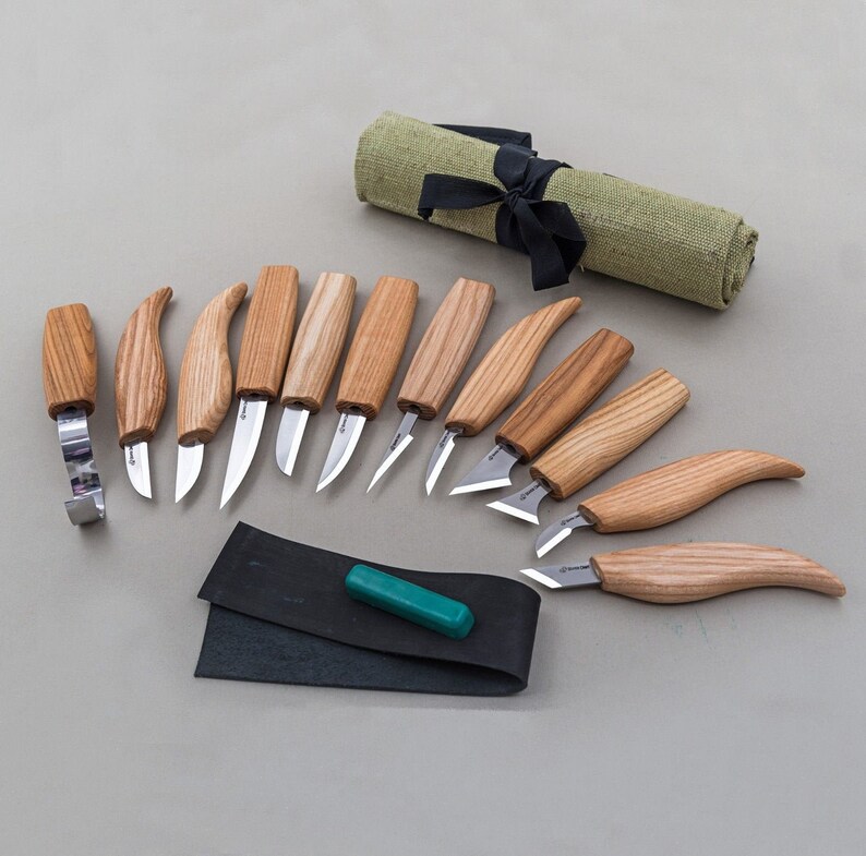 Wood Carving Set of 12 Knives in Tool Roll BEST SET of Etsy