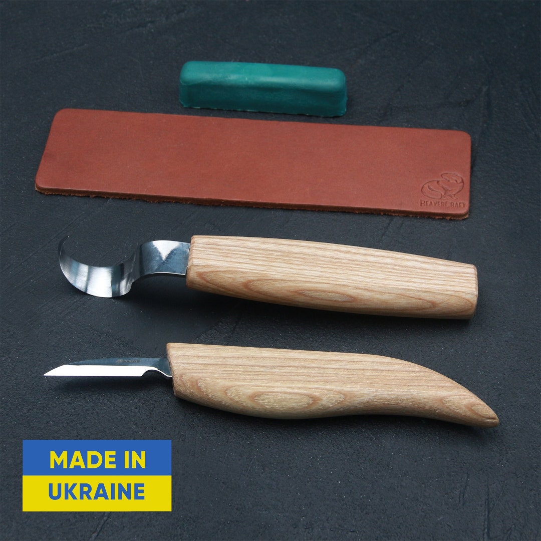 Spoon Carving Knives for Professionals Spoon Carving Tools Woodcarving Set Genuine Leather for