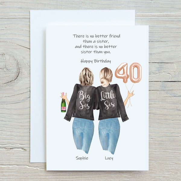 Sister 40th Birthday Card | Birthday Gift | Birthday Card | Sister Birthday  | Funny Friendship | Personalised Friendship