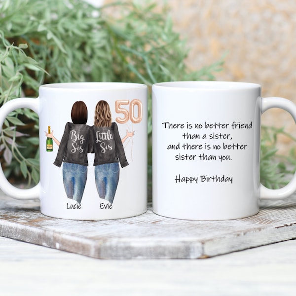 Sister 50th Birthday Mug | Birthday Gift | Birthday Mug | Sister Birthday  | Funny Friendship | Personalised Friendship.