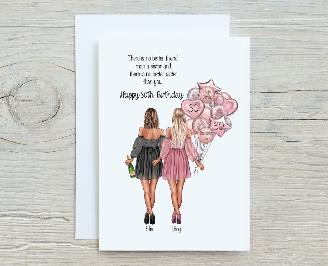 Sister 30th Birthday Card Birthday Card for Her 30th 30th Birthday Keepsake 30th Sister Gift