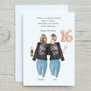 Sister 16th Birthday Card | Birthday Gift | Birthday Card | Sister Birthday  | Funny Friendship | Personalised Friendship