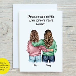 Best friend moving gift Card | Personalised long distance friendship Card | Moving away Card | goodbye Card |  Long Distance Card |