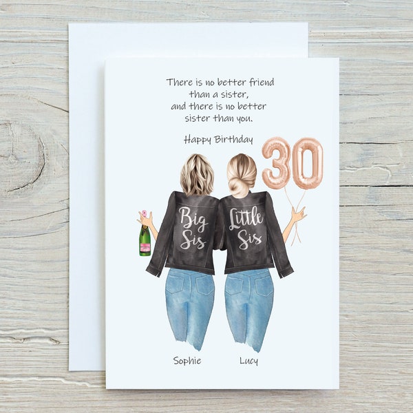 Sister 30th Birthday Card | Birthday Gift | Birthday Card | Sister Birthday  | Funny Friendship | Personalised Friendship