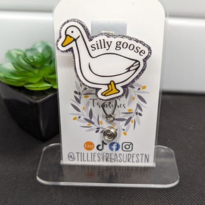 Silly Goose Funny Badge Reel: Interchangeable Nursing ID Holder