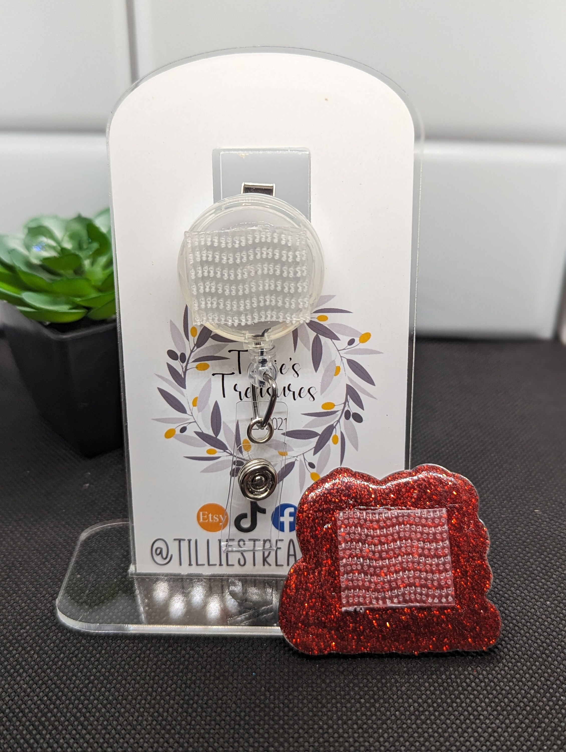 XOXO Disco Valentine's Day Badge Reel, Interchangeable Badge