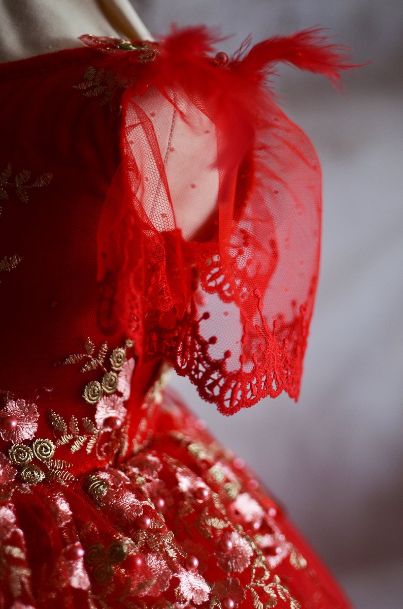Vintage fairytale dress for girl Princess dress Girls Ball evening dress Belle Princess Gown Costume baroque style floral gown