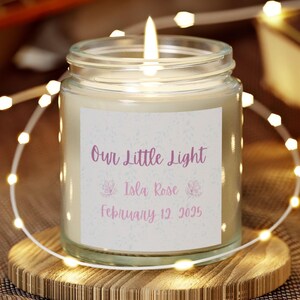 Personalized Baby Candle, New Baby Gift, Customizable Candle, Baby Shower Decor, Nursery Decoration