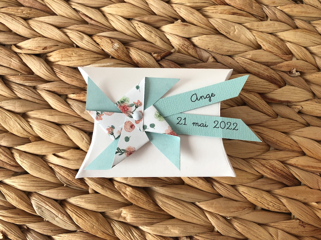 Boîte à dragées champêtre pour baptême communion moulin à - Etsy France