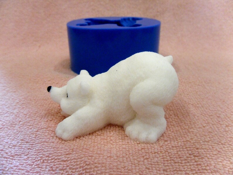 Polar bear 2 silicone mold for soap and candles making mould Etsy