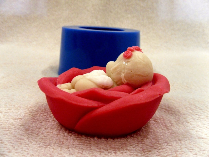 Angel on a Flower Silicone Mold for Soap and Candles Making Etsy