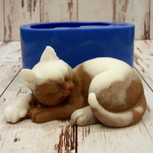 Cat 2 3D Mold Soap Mold Silicone Molds Mold for Soap Mold Cat Etsy