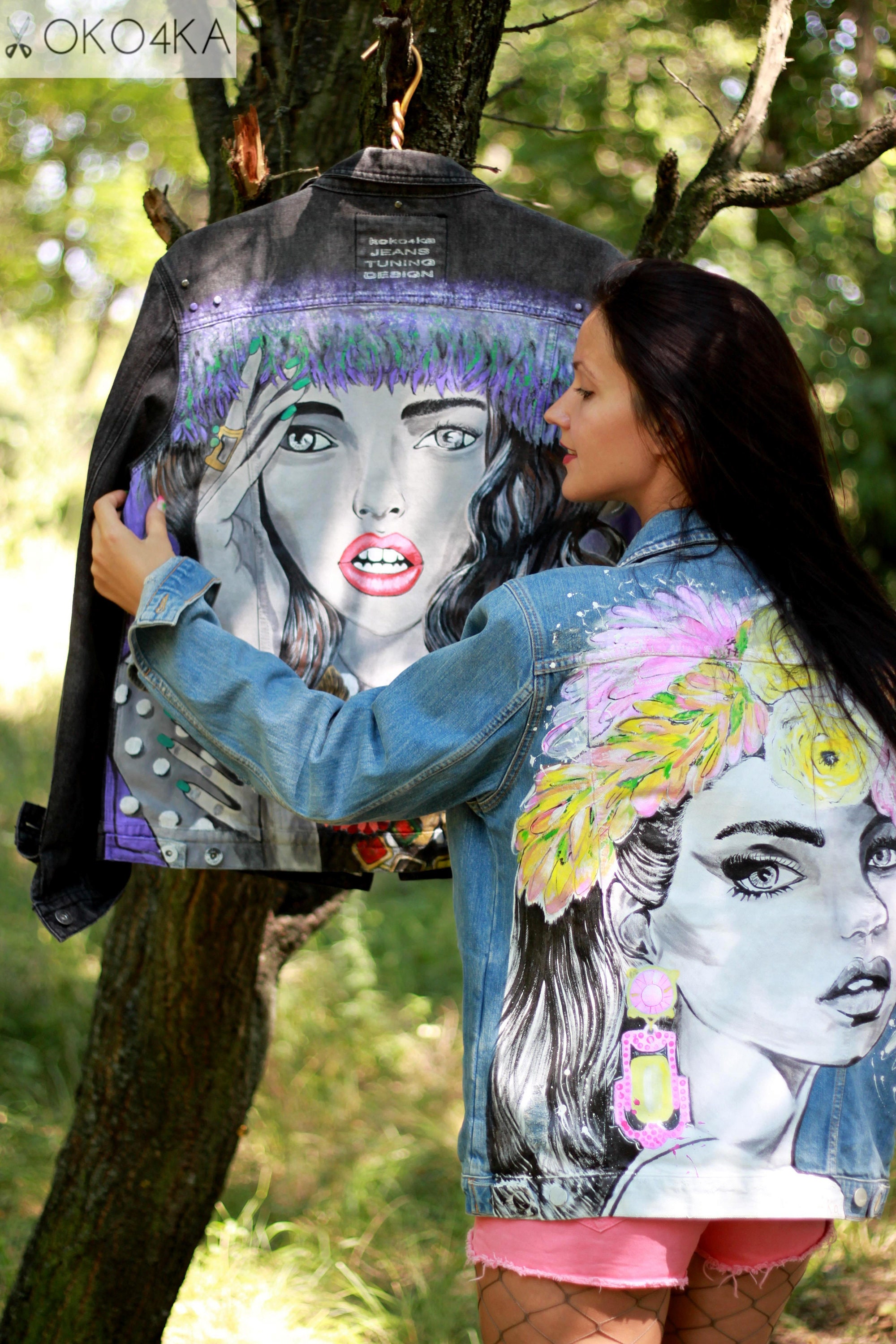 Custom Denim Jacket - Jacket Hand-painted - Unique Denim Clothing ...