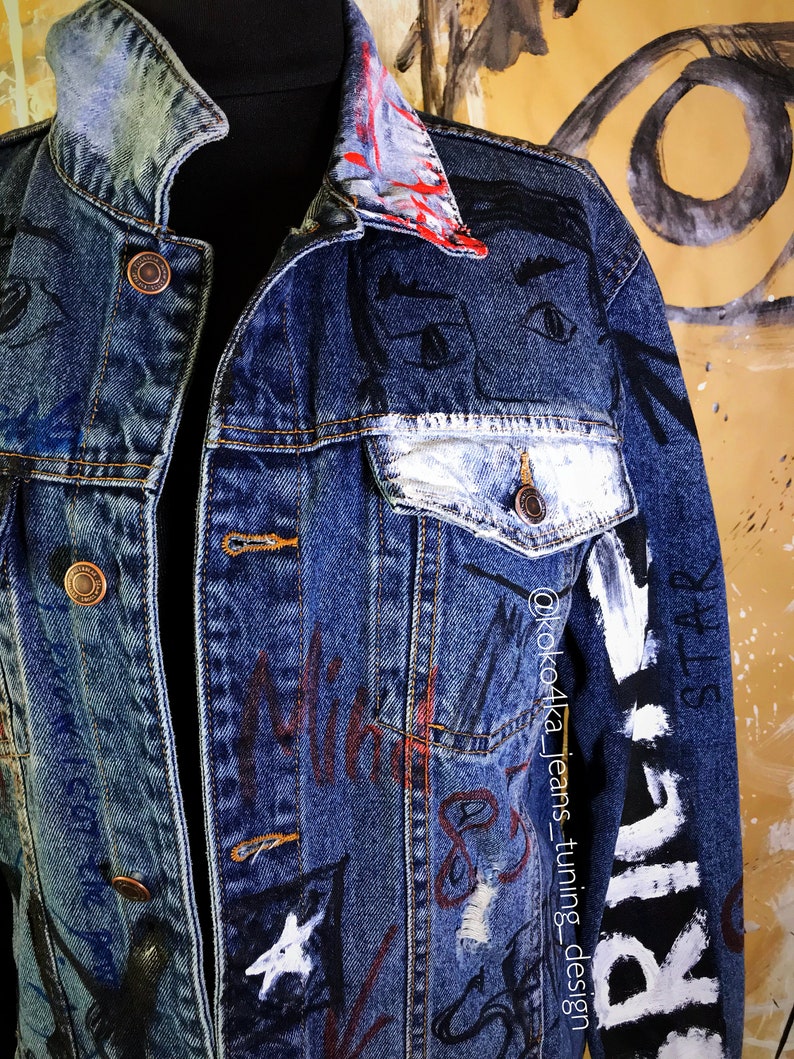 Graffiti Jacket Jacket Coat Women's Jacket Graffiti Etsy