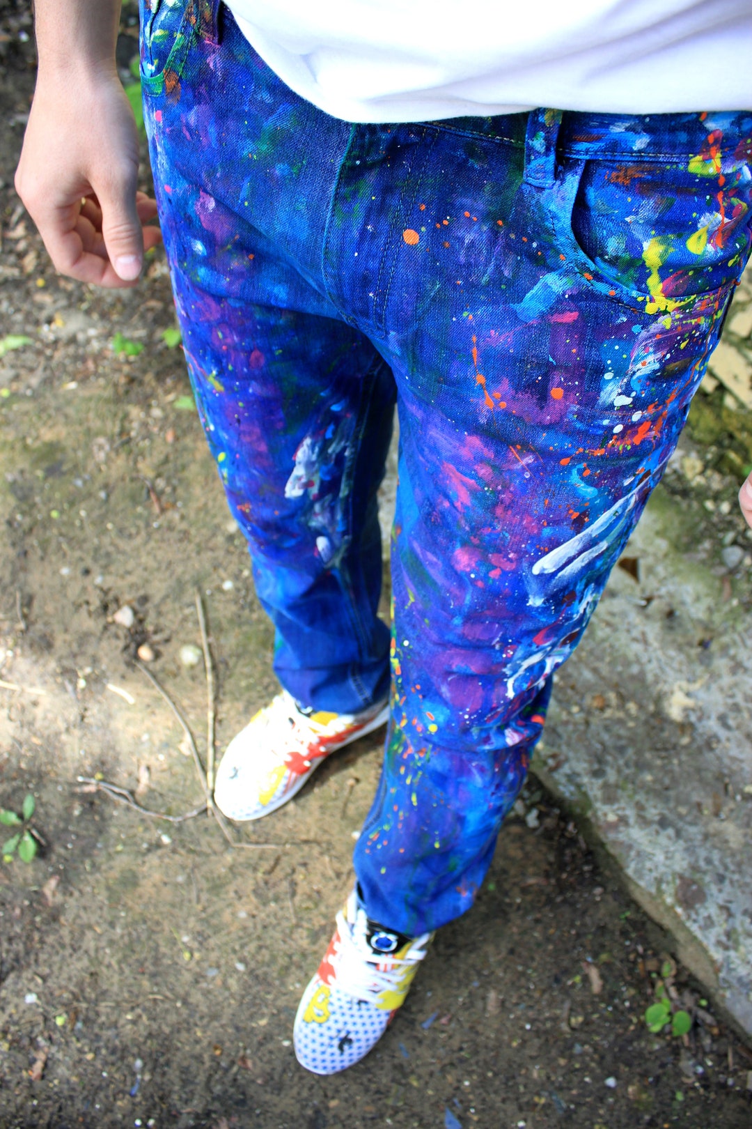 【ROMANTIC CROWN】24FW★ SPLASH PAINTING DENIM PANTS SPLASH PAINTING DENIM PANTS - ROMANTIC CROWN | 60% - Asian