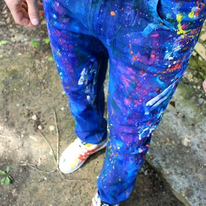 Women jeans gift for him Spray paint Paint Splatter Jeans festival clothing Hand Painted Paint splash Jeans in paint torn jeans art boho