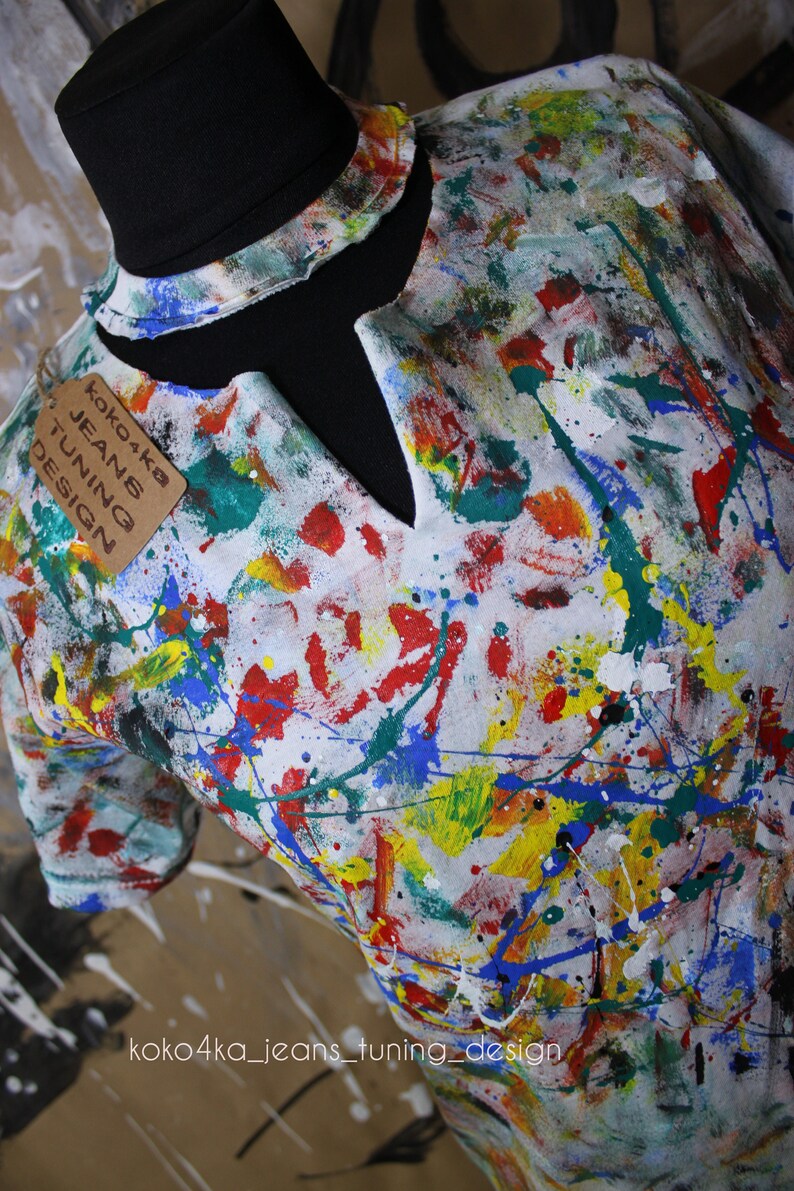 Man's Tshirt Tshirt in paint Tshirt in the spray Paint Etsy