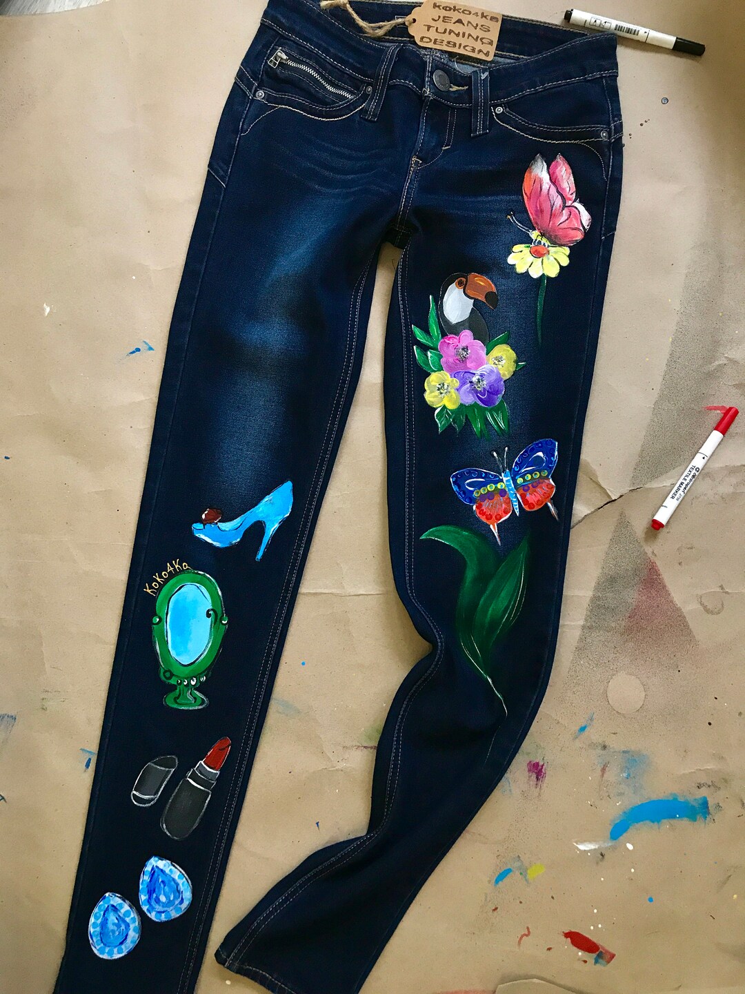 Boho Jeans Blots on Jeans Spray Paint Splatter Jeans Festival - Etsy