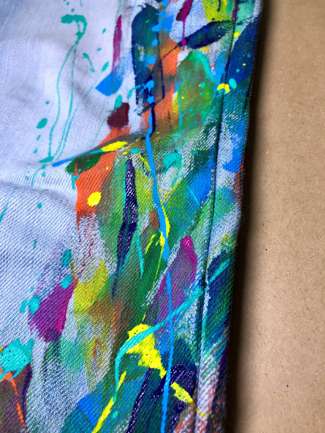 Jeans Boyfriend Jeans festival clothing Hand Painted Paint Etsy