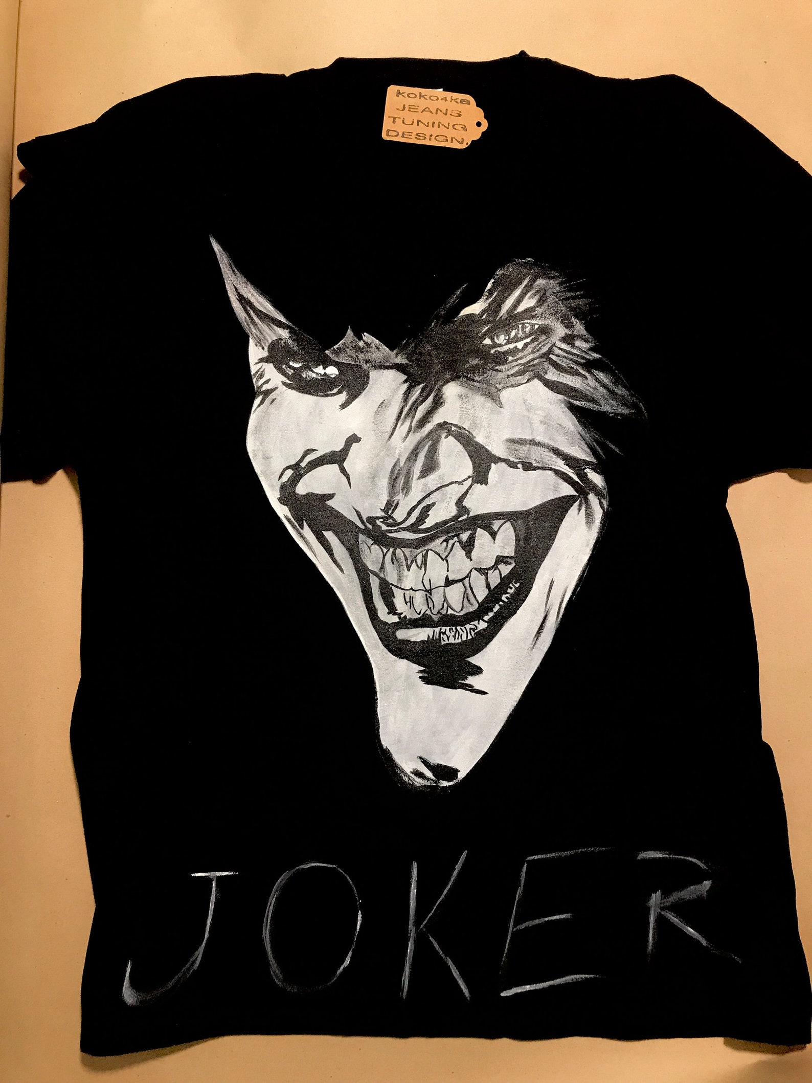 Handpainted Tshirts Joker Tshirt Mans Tshirt Custom Tshirt Etsy