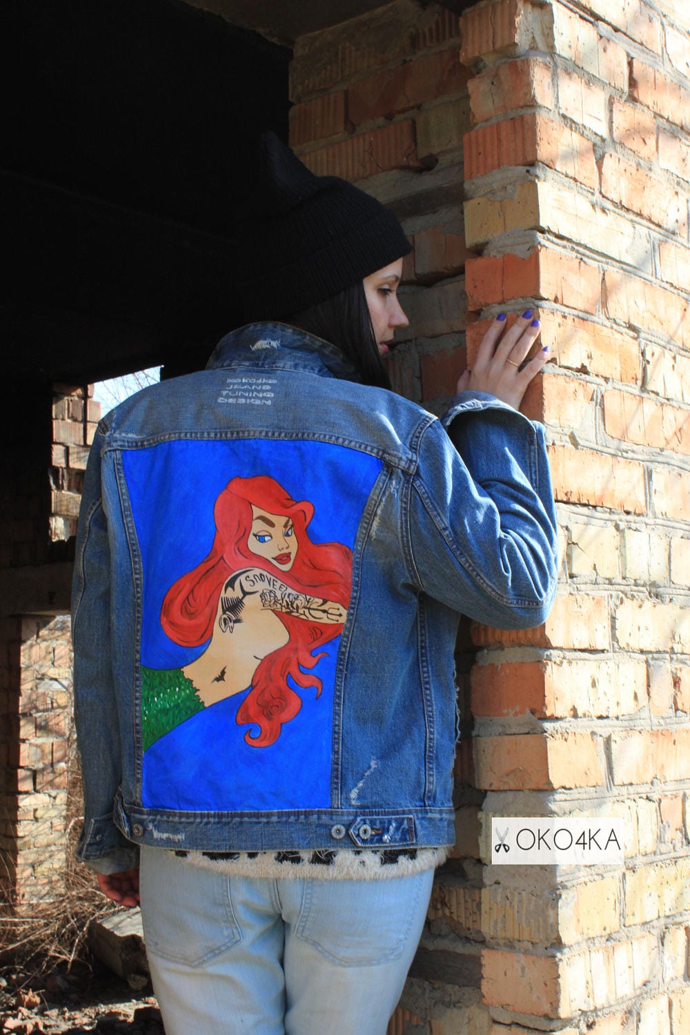 Hand Painted Denim Jacket Jacket With Painting Jacket With Art Etsy