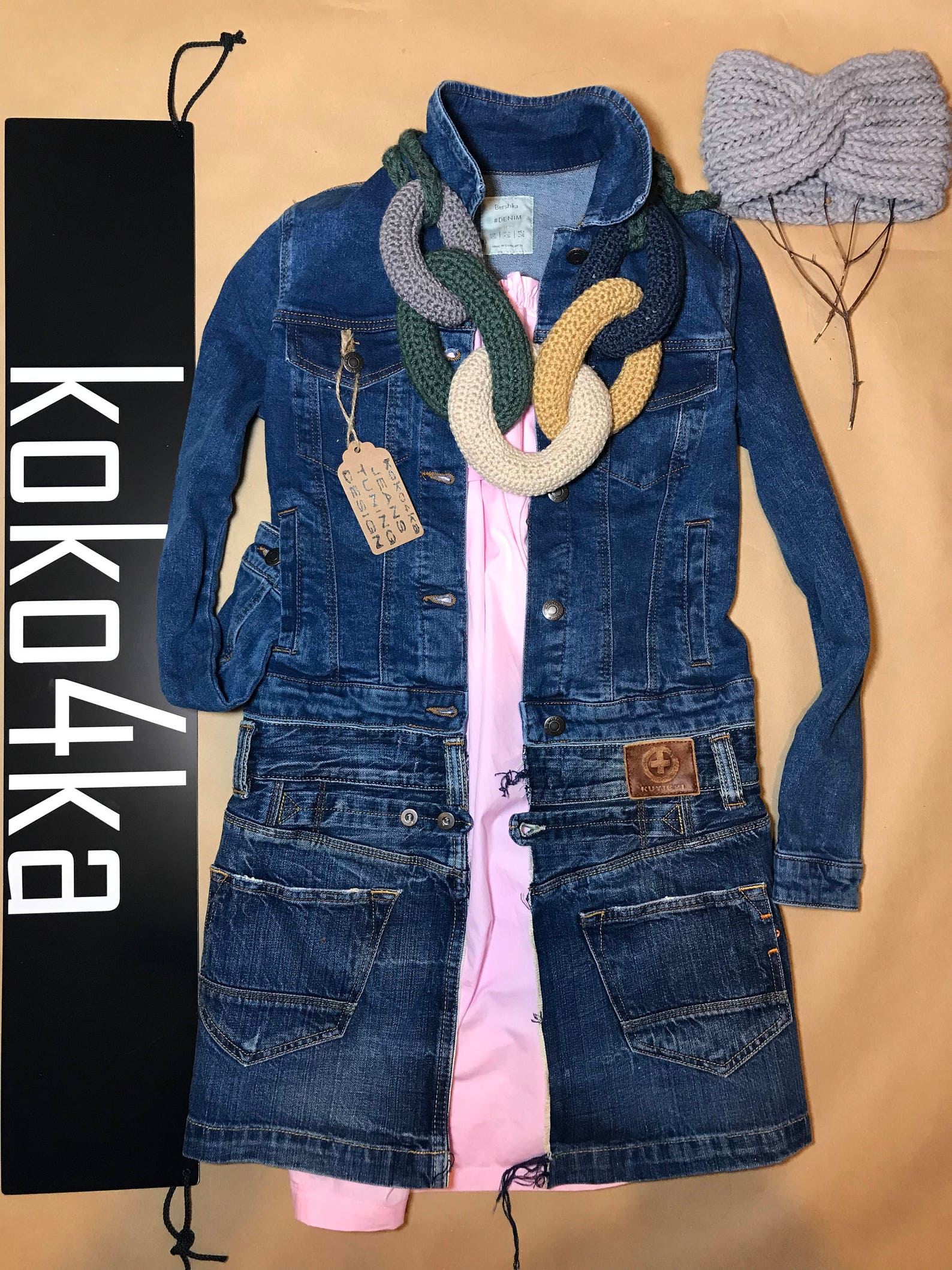 Upcycled Coat Upcycled Jeans Coat Women's Denim Coat Etsy Sweden