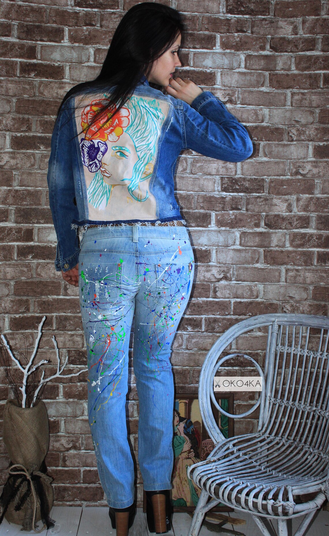 Paint splatter Jeans Spray paint clothing Blots jeans Spray Etsy
