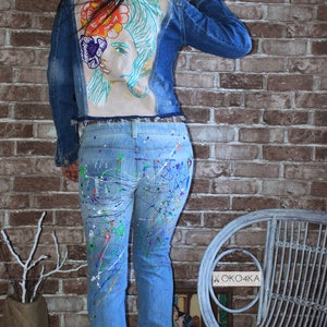 Paint Splatter Jeans Spray Paint Clothing Blots Jeans Spray - Etsy