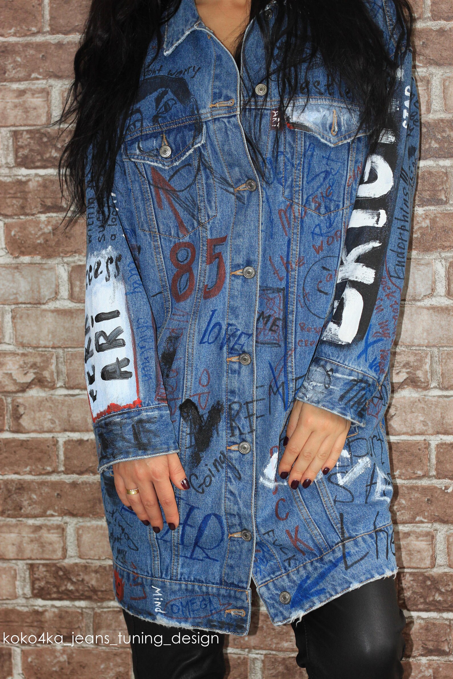 Graffiti Jacket Jacket Coat Oversized Jacket Graffiti Etsy