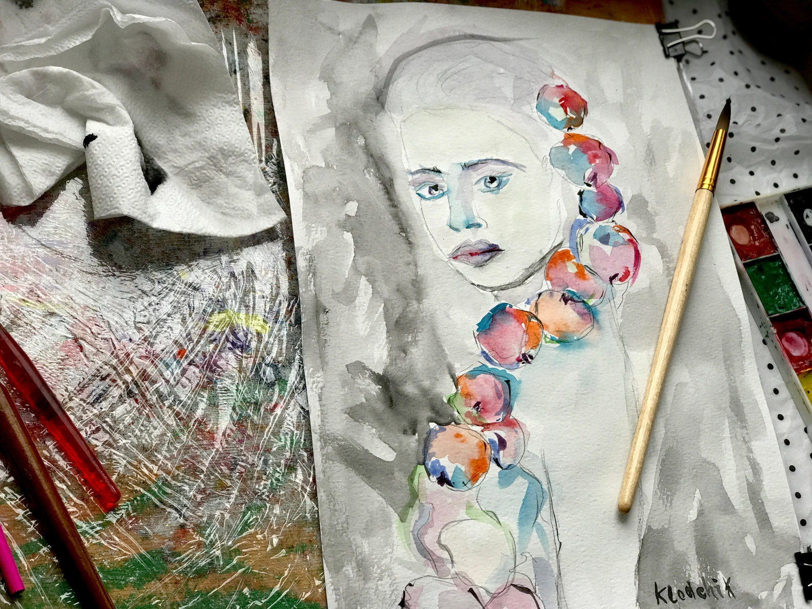 Original Watercolor Painting Flowers Modern Watercolor Etsy